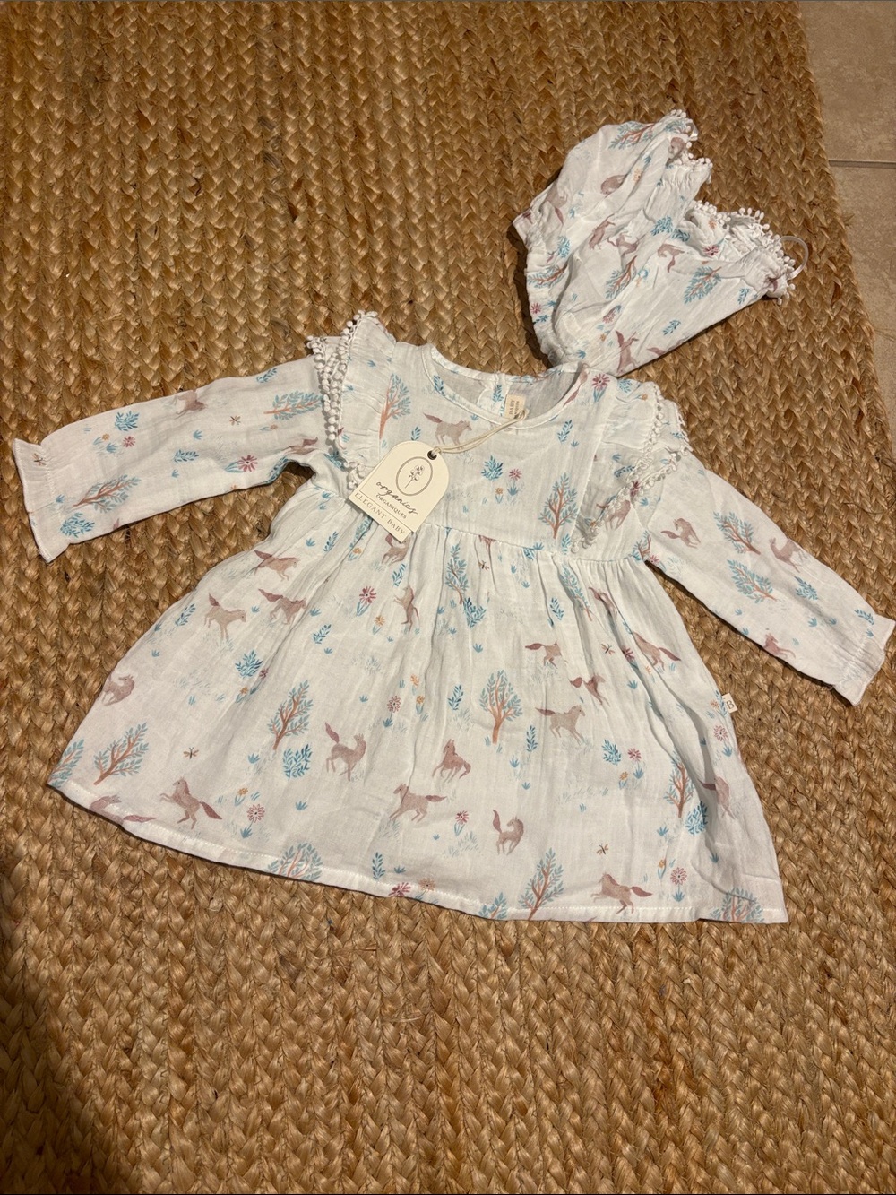Elegant Baby Horse Dress & Bloomer Set NWT